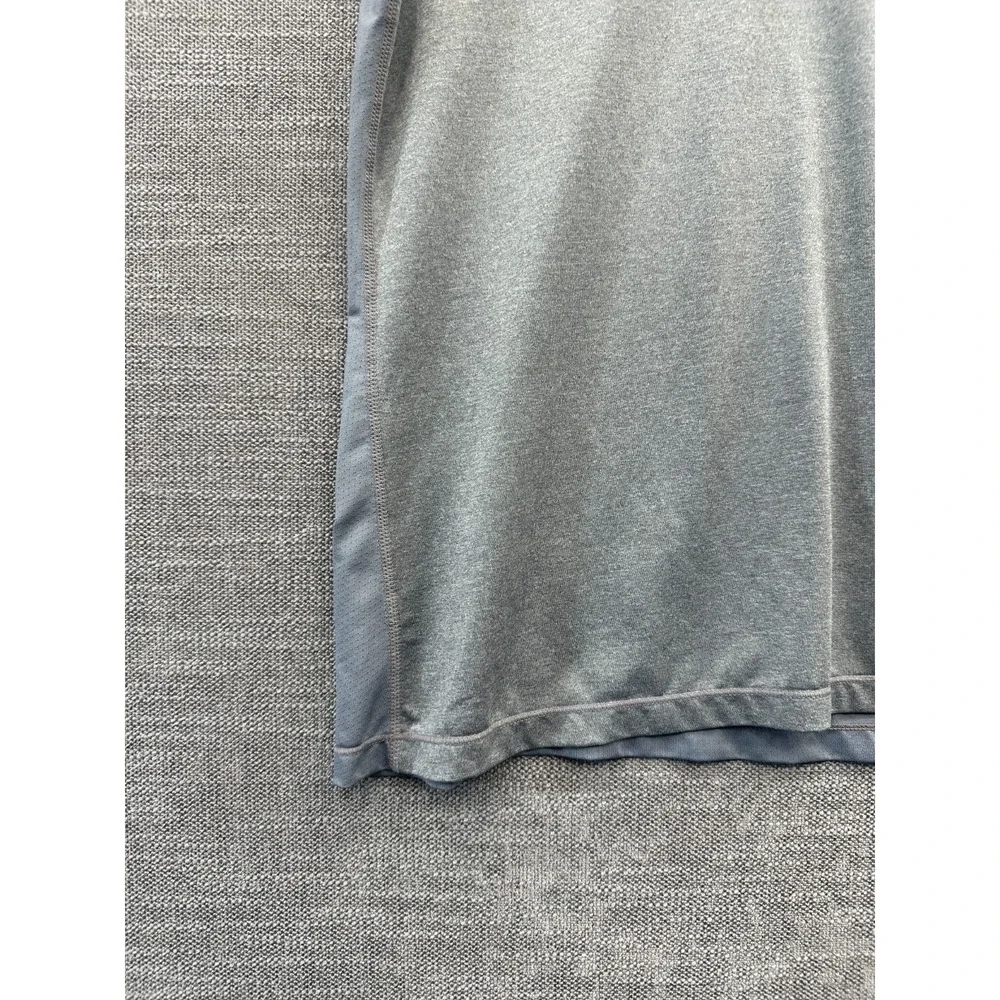 Nike Dri Fit Tee Shirt Mens XL Gray Swoosh‎ Logo Short Sleeve V Neck Streetwear